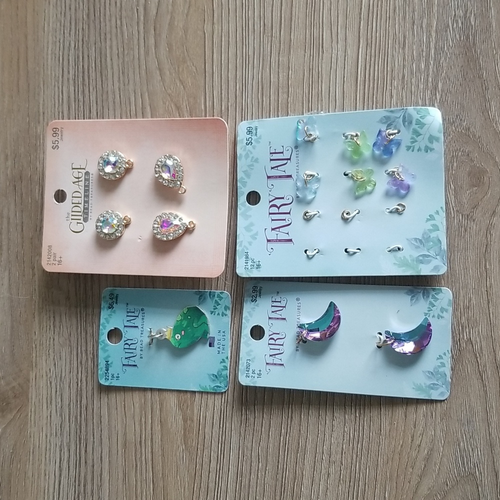 Bead Treasures Fairy Tale Charms and The Gilded Age Timeline Earring Pie…
